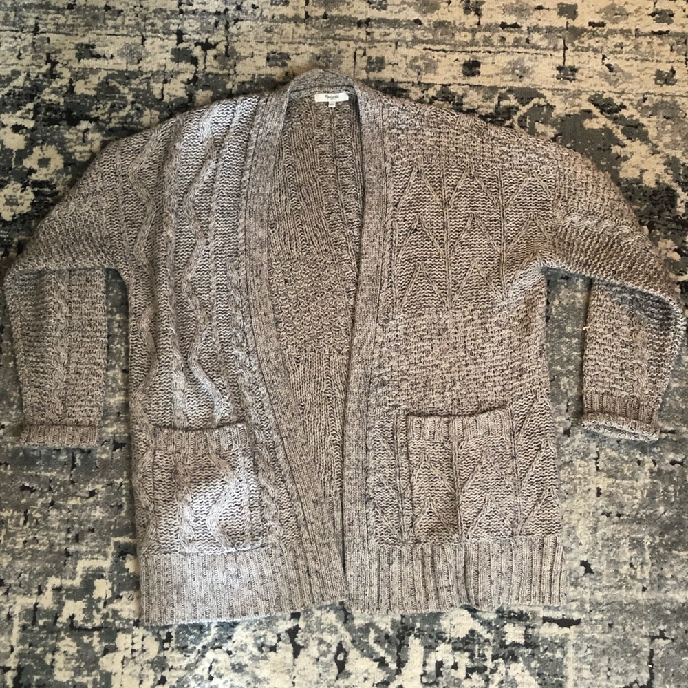Madewell Large Gray Open Sweater